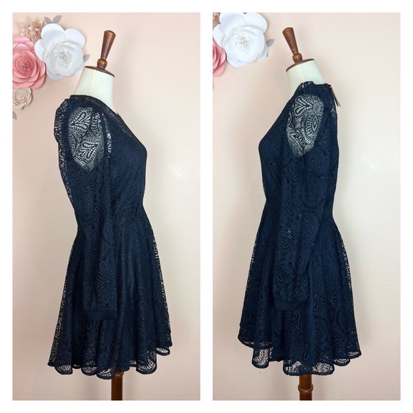 New! MAJE Rizone Black Lace Mini Dress - Picture 6 of 8